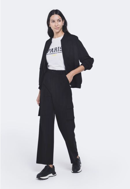 Wide Leg Cargo Trousers