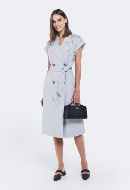 Sleeveless Trench Coat Dress