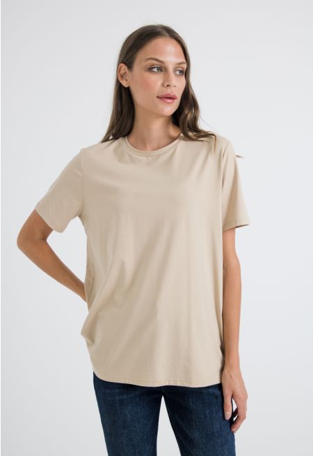 Solid Round Neck Top