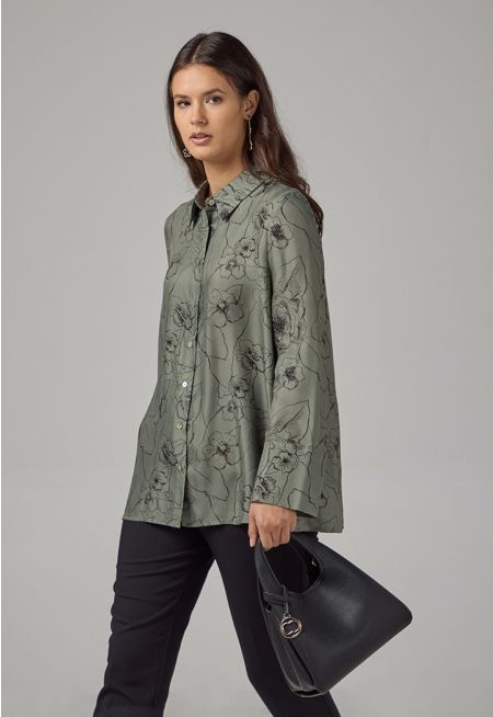 Floral Printed Long Sleeve Shirt 