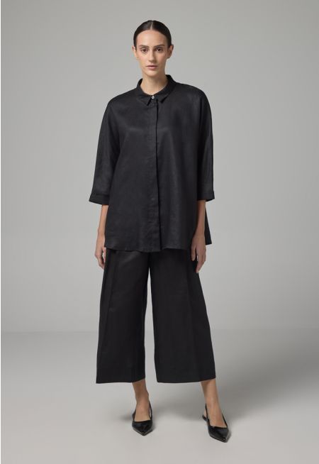 Wide Leg Basic Trousers