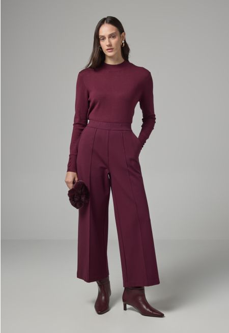 Basic Straight Wide Cut Trousers