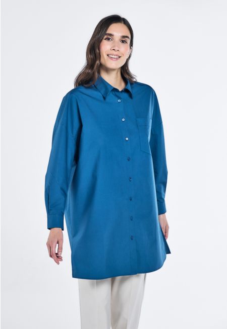 Oversized Drop Shoulder Solid Shirt