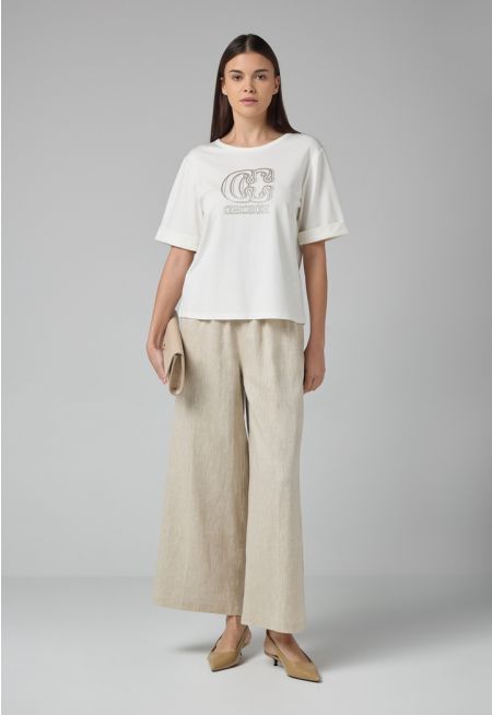 Solid Wide Legs Trousers