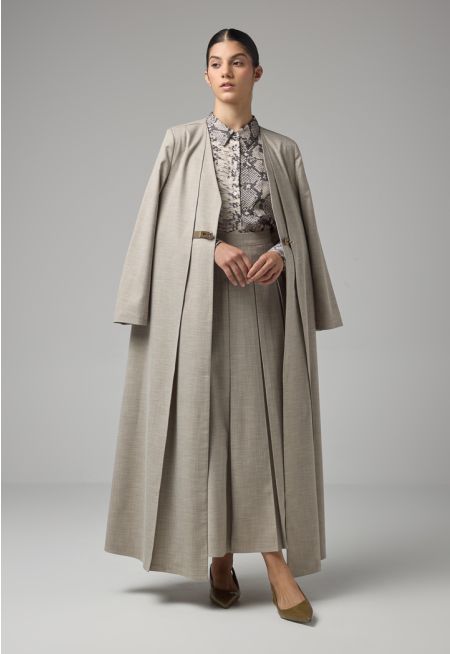 Two Layers Style Flared Maxi Abaya