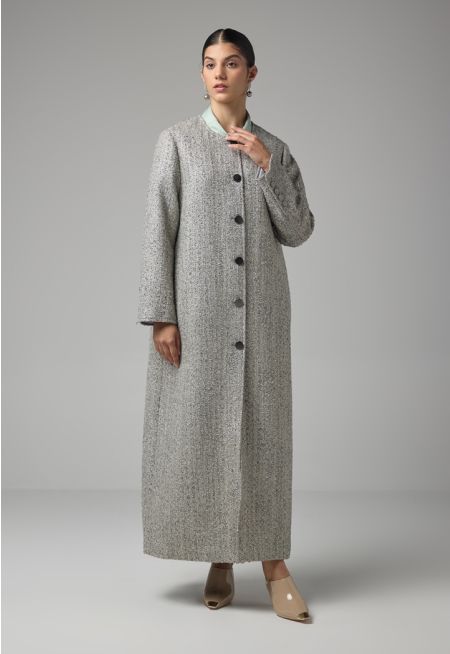 Tweed Lurex Maxi Jacket 