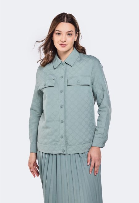 Shirt Collar Quilted Jacket