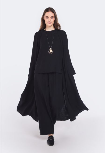 Crinkled Loose Fit Abaya