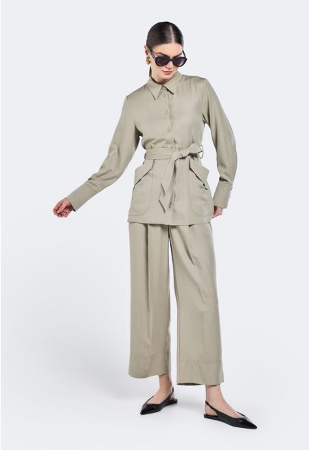 Straight Cut High Waist Trousers