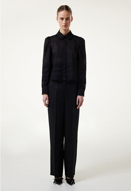 Machka- Straight Fit Linen Trousers 