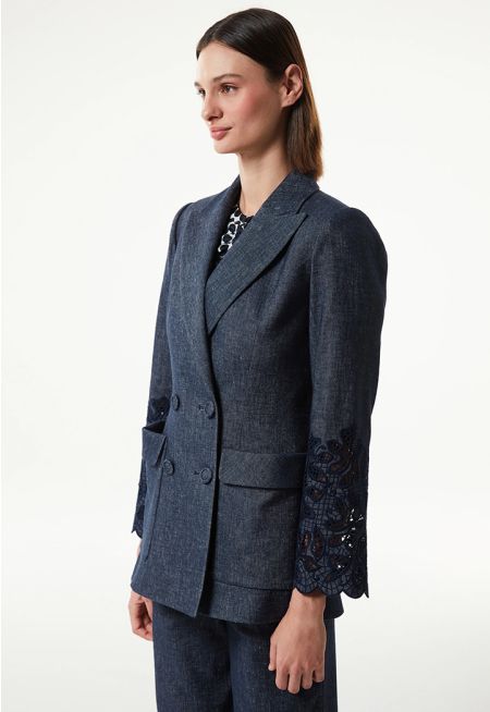 Machka- Linen-Blend Jacket With Large Pockets  