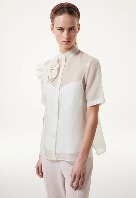 Machka- Silk Shirt With Ribbon 