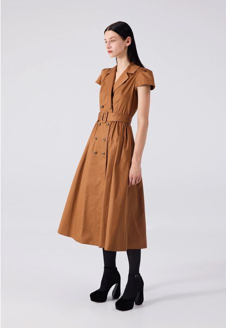 Machka - Poplin Dress With Metal Buttons