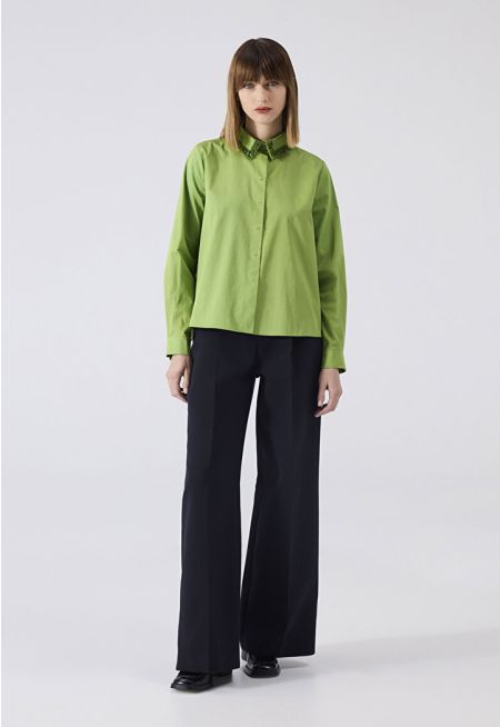 Machka - Wide Leg Fit Pleated Trousers