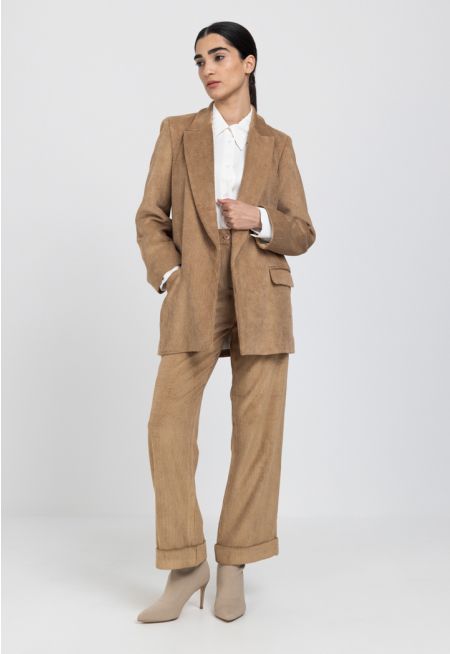 Folded Hem Corduroy Trouser