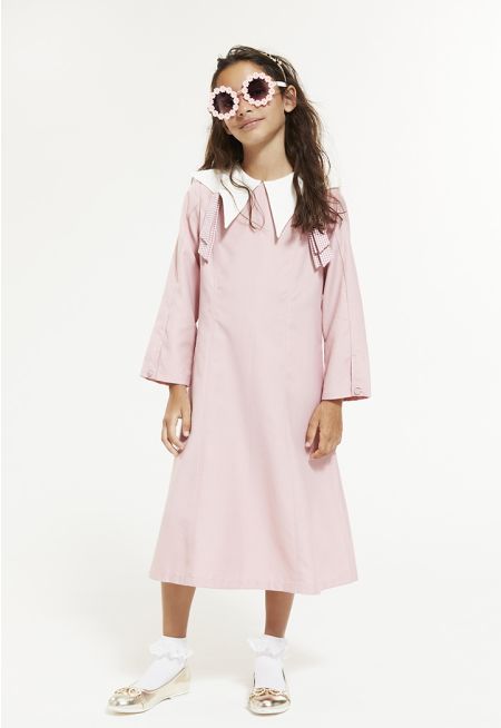 Detachable Wing Collar School Dress