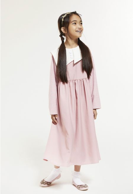 Asymmetrical Collar School Dress