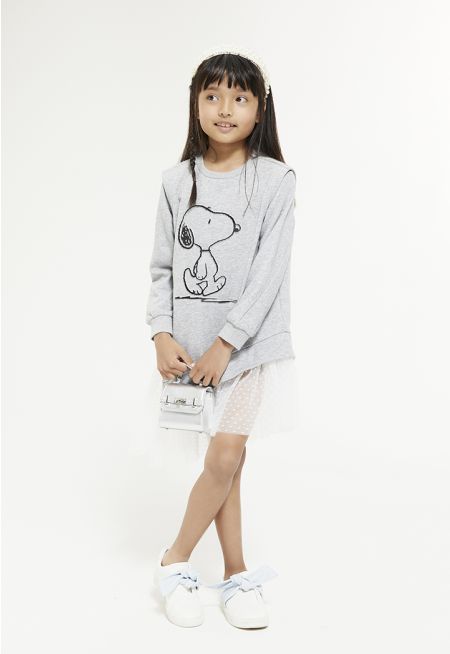 Peanuts Mesh Sweatshirt Dress