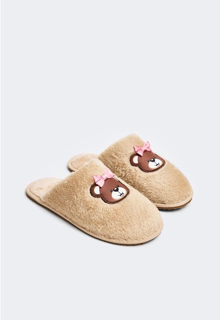 Faux Fur Bear Slippers