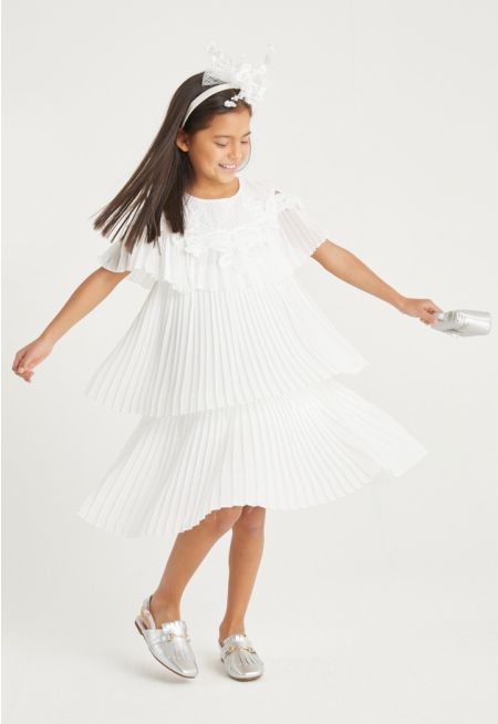 Tiered Pleated Dress