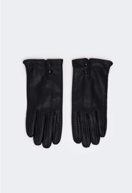 Quilted Genuine Leather Gloves