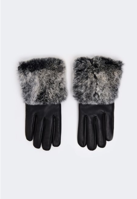 Rabbit Hair Hems Gloves