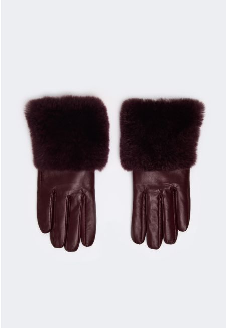 Rabbit Hair Hems Gloves