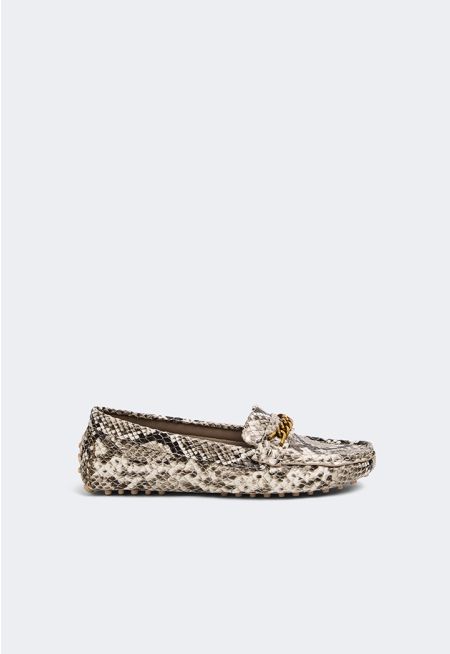 Snake Pattern Loafers