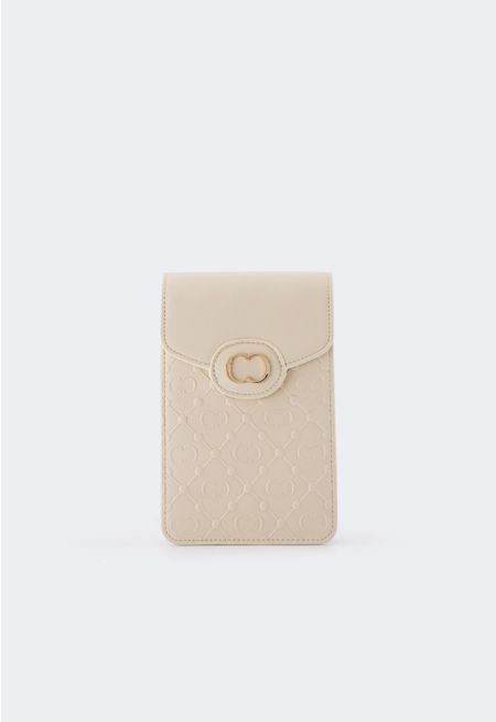 Embossed Monogram Crossbody Bag