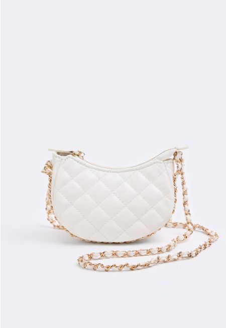 Embroidered Quilted Crossbody Bag