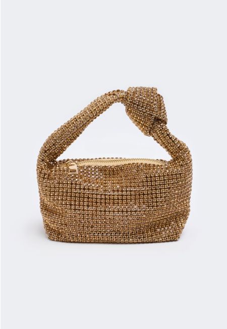 Crystal Mesh Knot Clutch