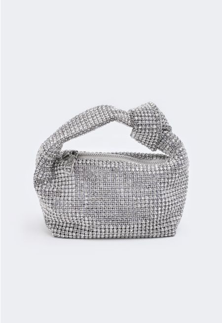 Crystal Mesh Knot Clutch