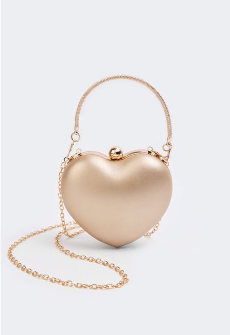 Metallic Heart Crossbody Bag