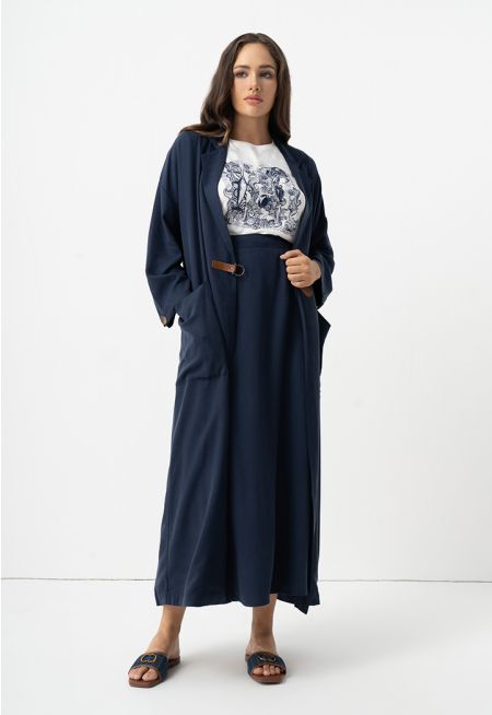 Solid Oversize Maxi Open Abaya 