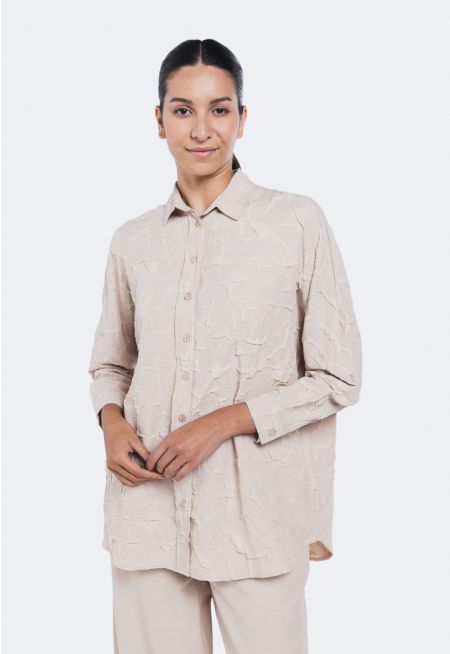 Drop Shoulder Jacquard Shirt