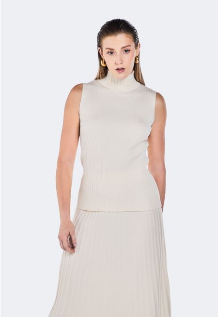 Ribbed Knitted Sleeveless Top