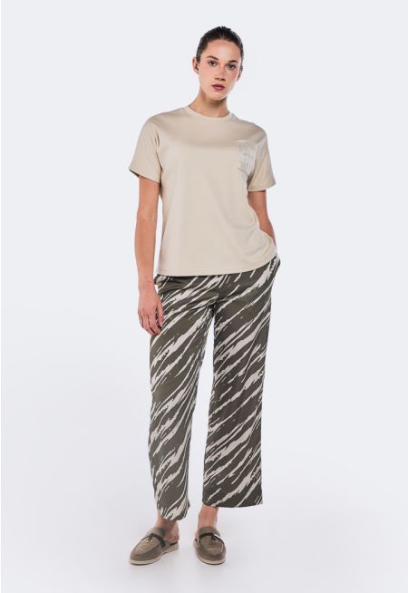 Contrast Printed Trousers