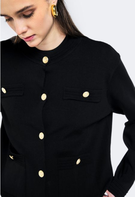 Knitted Buttoned Jacket