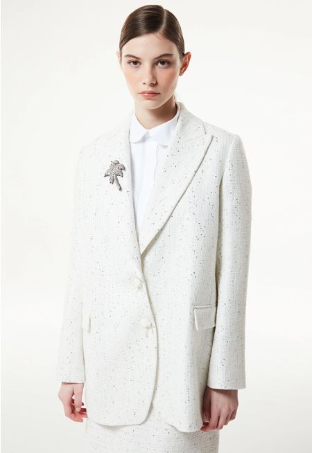 Machka- Sequined Tweed Blazer 