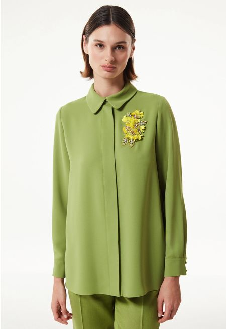 Floral Module Embroide Shirt 