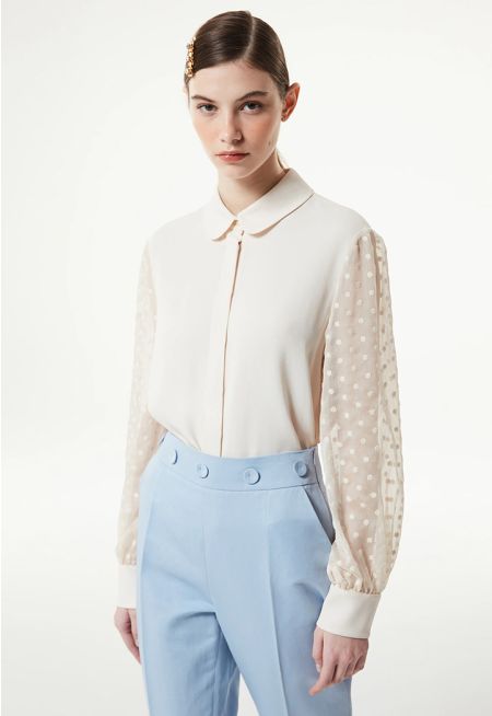 Machka- Embroide Tulle Mix Shirt 