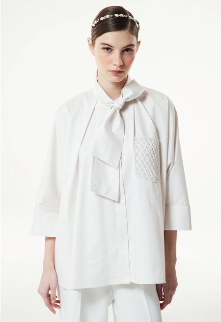 Machka- Scarf Effect Embroide Shirt 