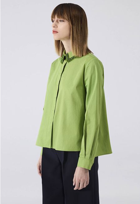 Machka - Embroidered Poplin Shirt  