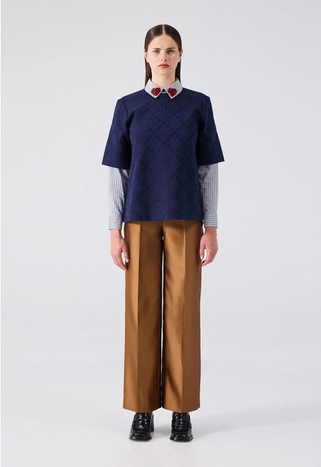 Machka - Shiny Textured Trousers