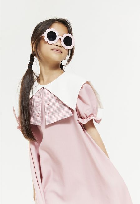 Double Detachable Collar School Dress