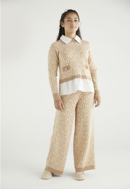 Knitted Monogram Trousers