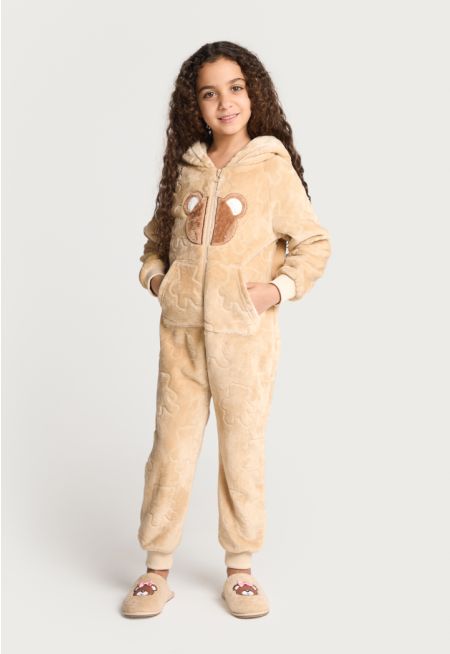 Textured Zip Up Onesie