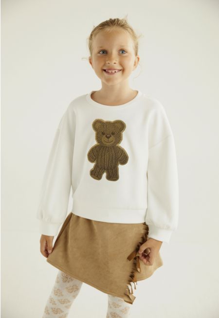 Embossed Bear Sweater