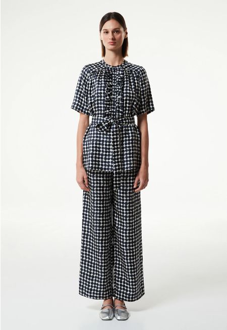 Machka- Polka Dot Pattern Silk Trousers  