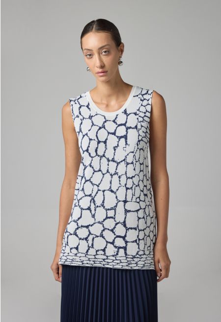 Contrast Knitted Sleeveless Top